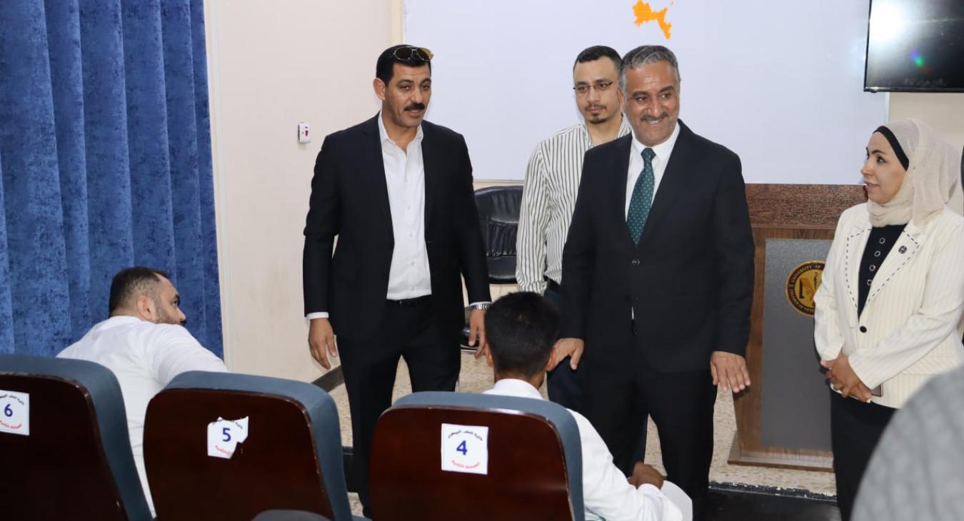 The College of Veterinary Medicine at the University of Fallujah had the honor of receiving a distinguished visit from the President of the University, Prof. Dr. Ahmed Suleiman Hamid, on the morning of Wednesday, September 3, 2025. He was warmly welcomed by the Dean of the College, Asst. Prof. Dr. Hadeel Mohammed Fayyadh, along with the associate deans, heads of scientific departments, and a number of faculty members.  During the visit, the University President expressed his appreciation for the College’s e