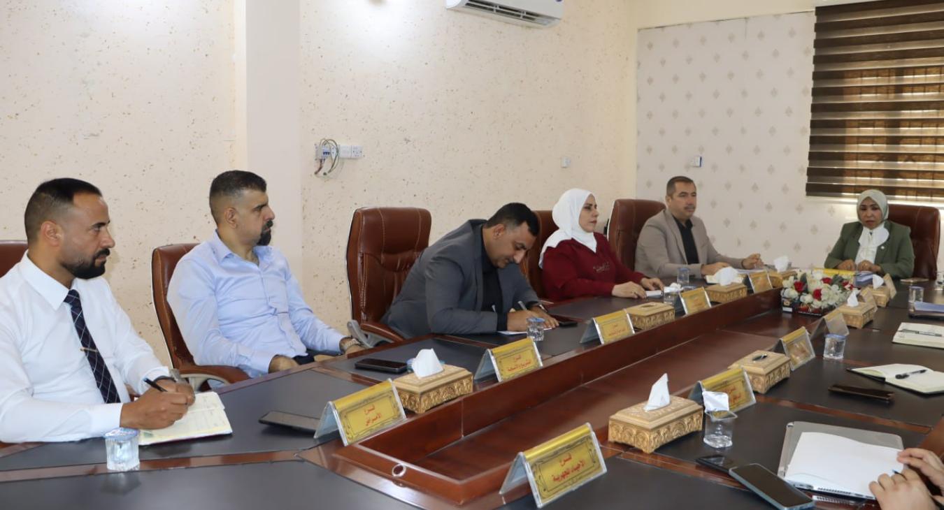 The Faculty of Veterinary Medicine held its first open council meeting for the academic year 2025-2026 on Monday, September 8, 2025, under the chairmanship of Assistant Professor Dr. Hadeel Mohammed Fayyad, with the presence of the faculty council members. The meeting focused on reviewing the academic plans for the new academic year, assigning courses to the teaching staff, and monitoring the requirements for program accreditation, ensuring the quality of education and the advancement of students’ academic 