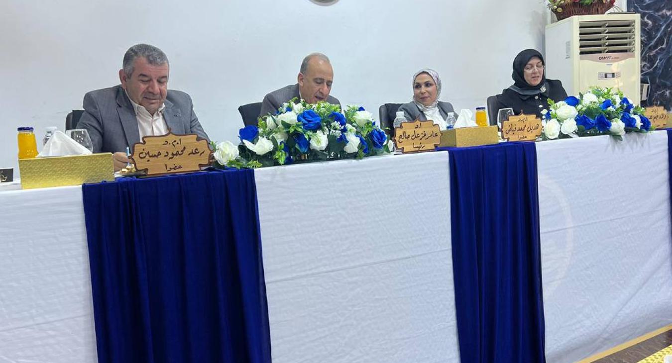 The Dean of the College participates in the membership of the Master's thesis discussion committee at the University of Diyala.
