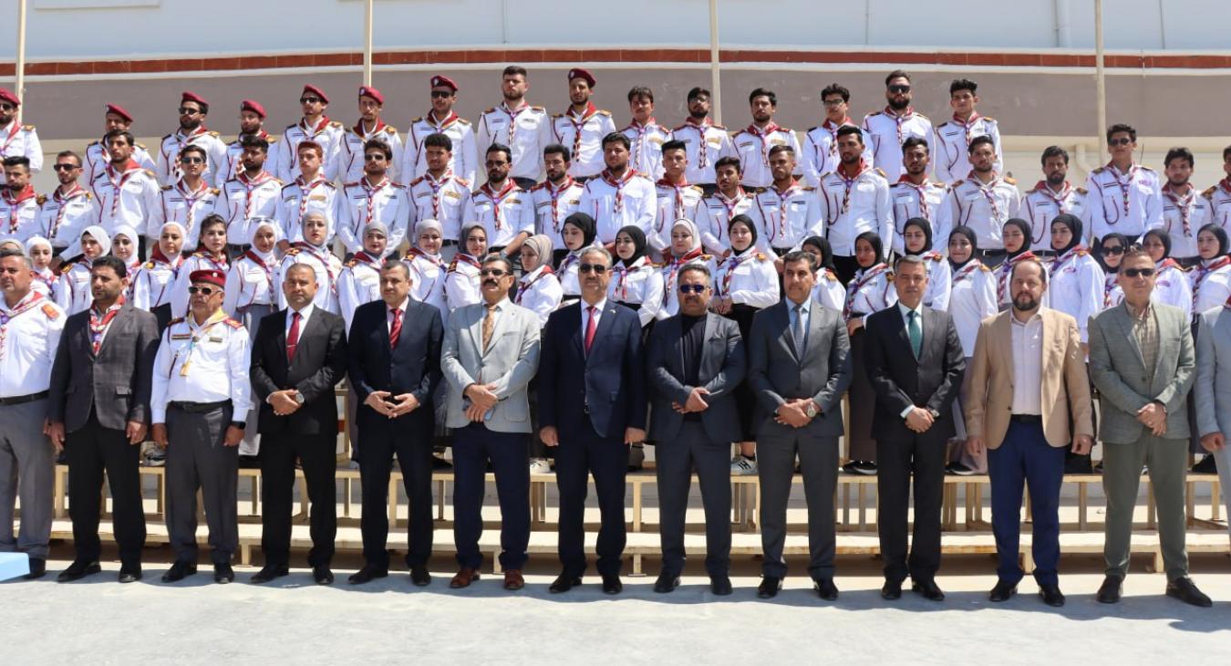 The College of Veterinary Medicine participates in the activities of the first university scout camp at the University of Fallujah.